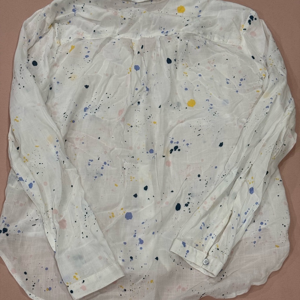 Bella Dahl White Splatter Print Shirt - Picture 3 of 4